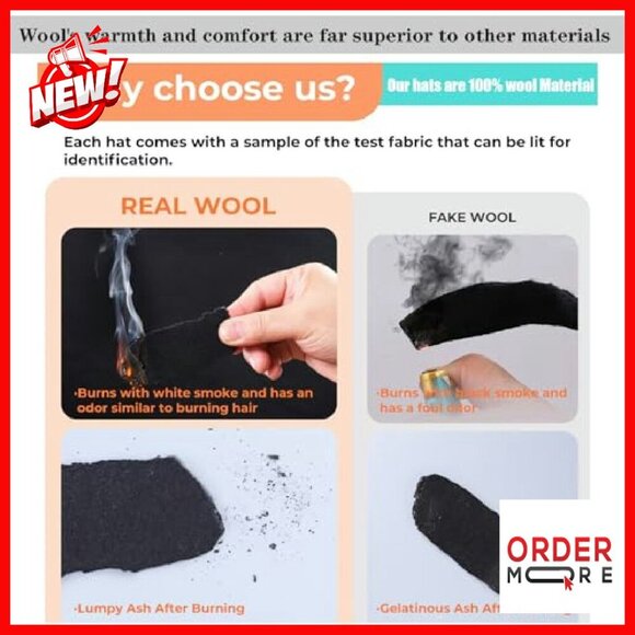 100% Wool Western Cowboy Hat Felt Fedora Adjustable Two Bands - Picture 3 of 8